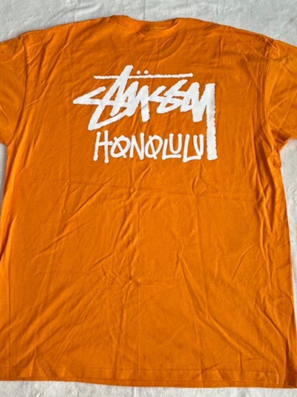 Stussy Honolulu Chapter Cut Tag Curry Yellow T-Shirt - XXL